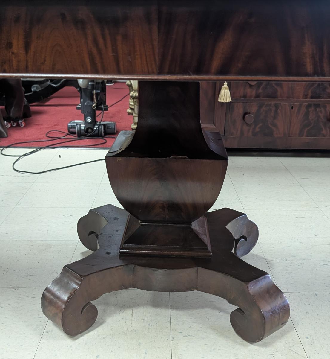 19th Century Antique Empire Drop Leaf Mahogany Table, Dining Table For Sale