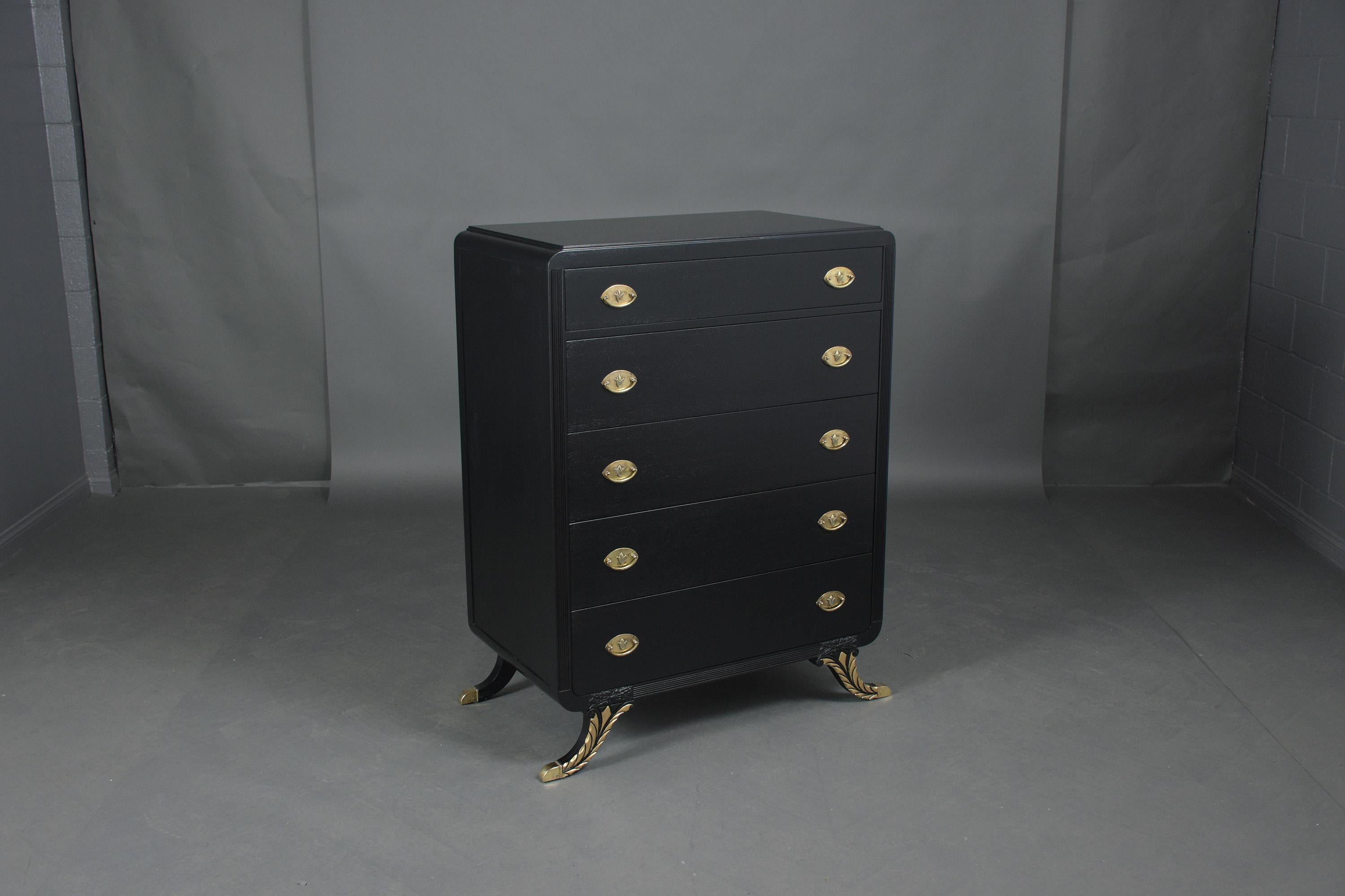 Empire Ebonized Commode 2