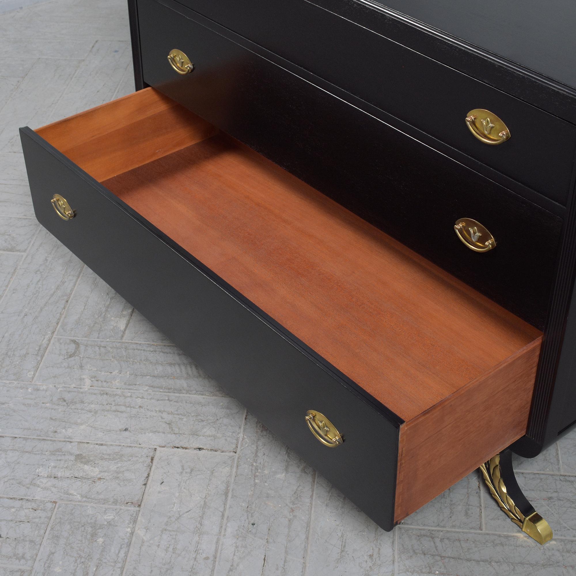 Antique Empire Ebonized Dresser: Timeless Craftsmanship Restored For Sale 1