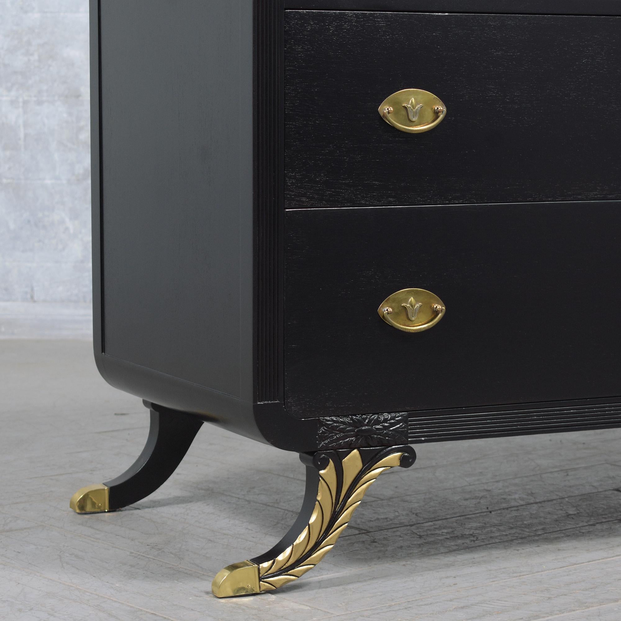 Antique Empire Ebonized Dresser: Timeless Craftsmanship Restored For Sale 6