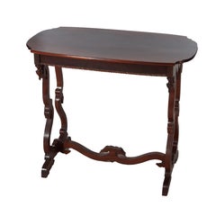 Antique Empire Flame Mahogany Lamp Stand C1870