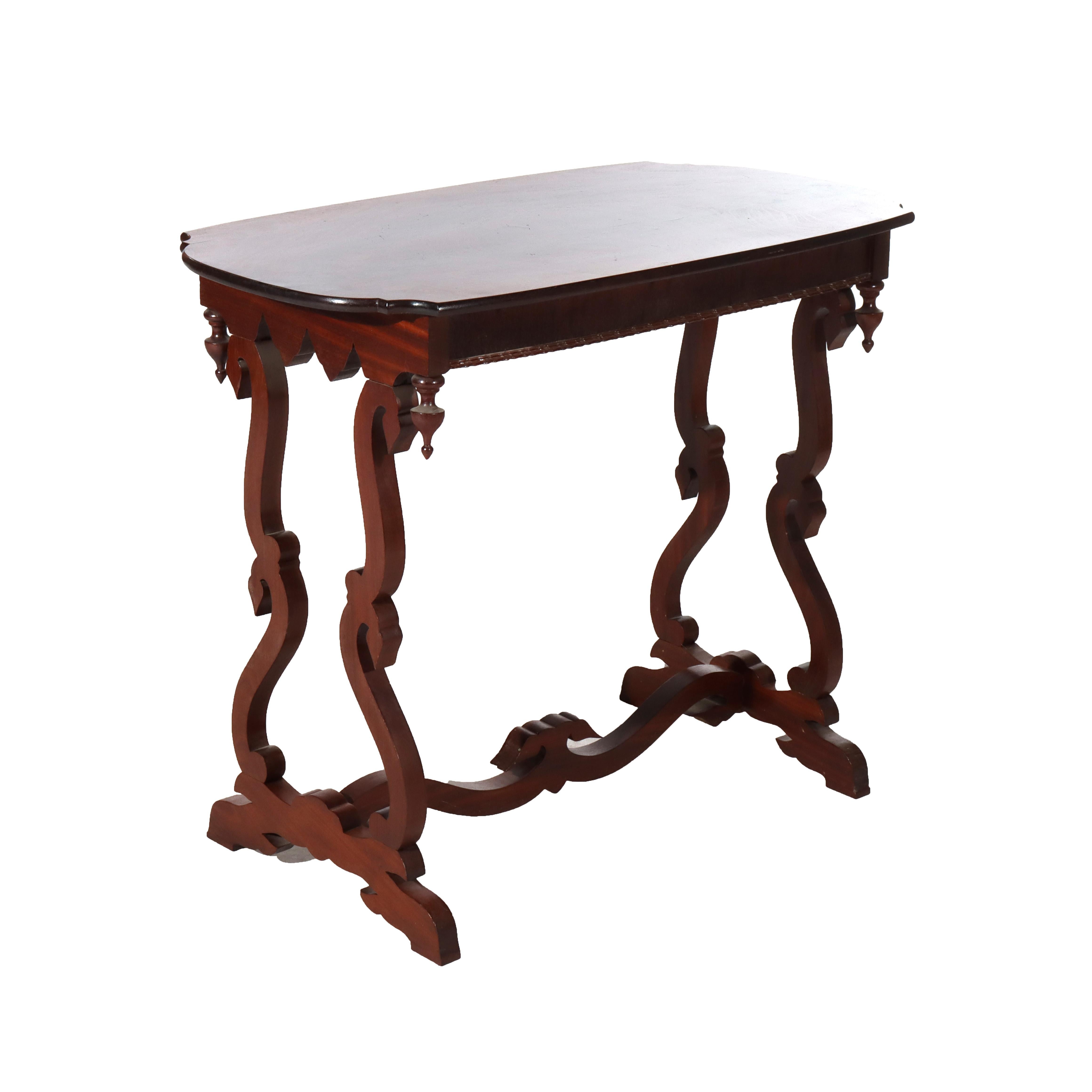XIX secolo Antico supporto per lampada in mogano a fiamma impero C1870 in vendita