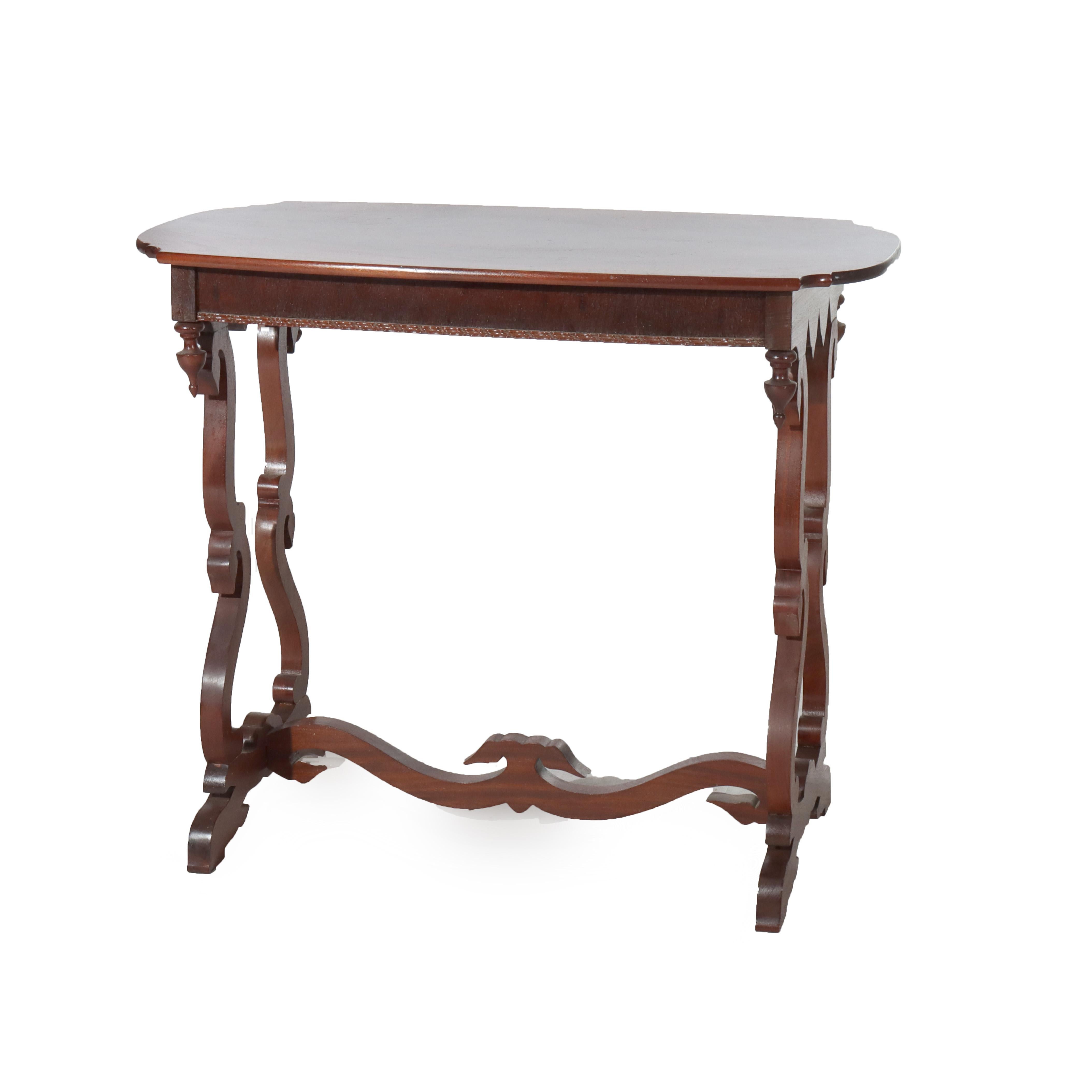Antico supporto per lampada in mogano a fiamma impero C1870 in vendita