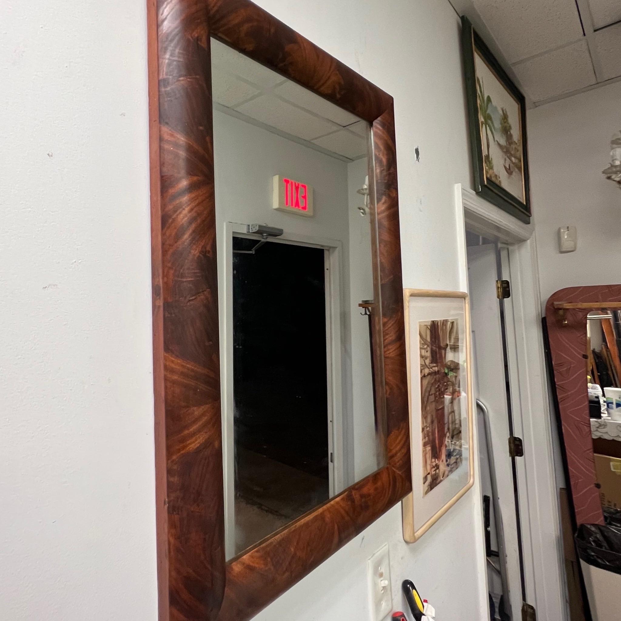 Antique Empire Flame Mahogany Mirror For Sale 1
