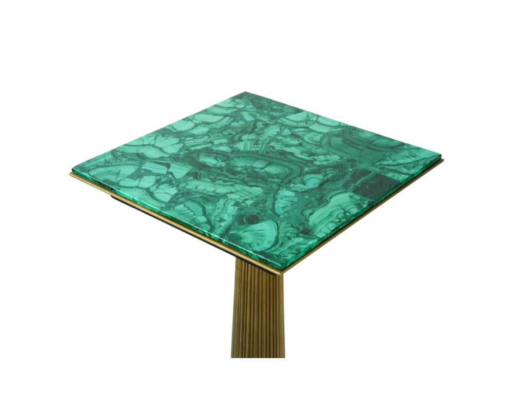 Antique Empire Gilt Bronze And Malachite Side Tables Pedestals For Sale 1