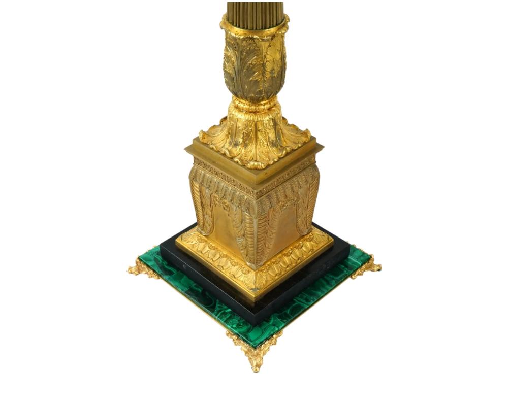 Antique Empire Gilt Bronze And Malachite Side Tables Pedestals For Sale 2