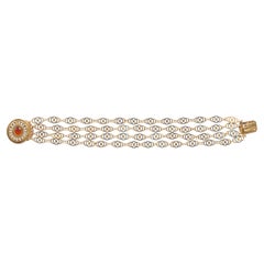 Antique Empire Gold Bracelet Carnelian Oriental Pearls Enamel