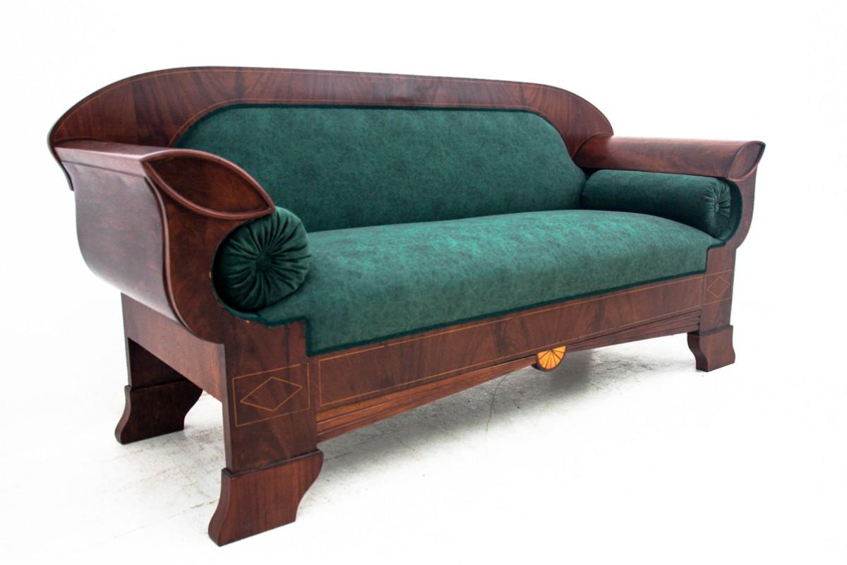 Antique Empire Green Sofa, Scandinavia, 1900s, Restored For Sale at 1stDibs