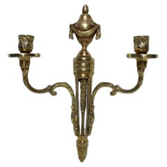 Antique Empire Italian Wall Candle Holder Gilded Bronze Twin Arm