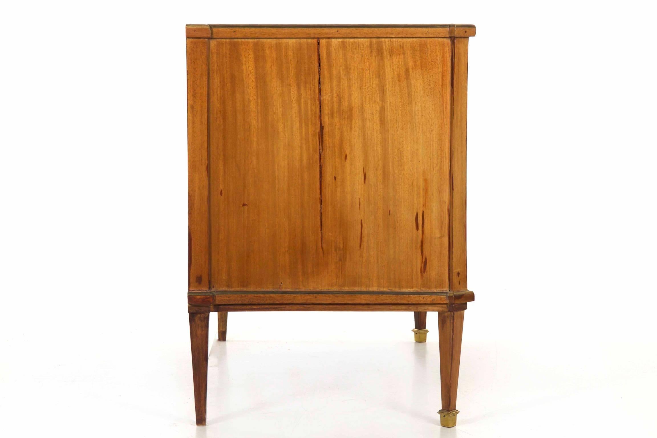 European Antique Empire Mahogany Commode Chest of Drawers, 19th Century