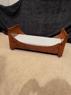 Antique Empire Mahogany Sleigh Bed, Cabinet Makers Example, as Dog Bed