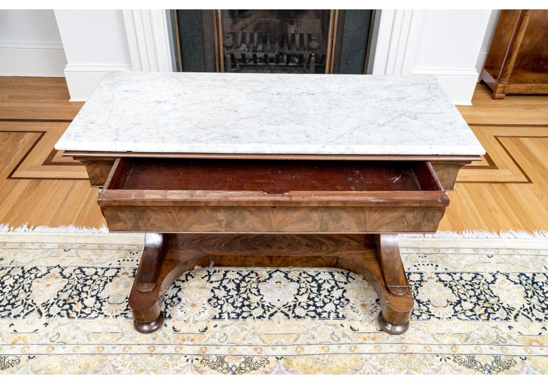 Antique Empire Marble Top Mahogany Pier Table, 19th C. For Restoration For Sale 5