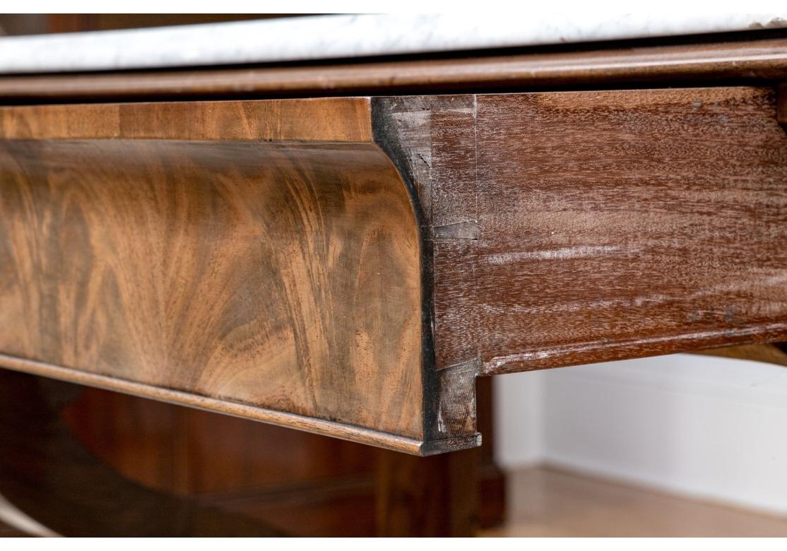 Antique Empire Marble Top Mahogany Pier Table, 19th C. For Restoration For Sale 7