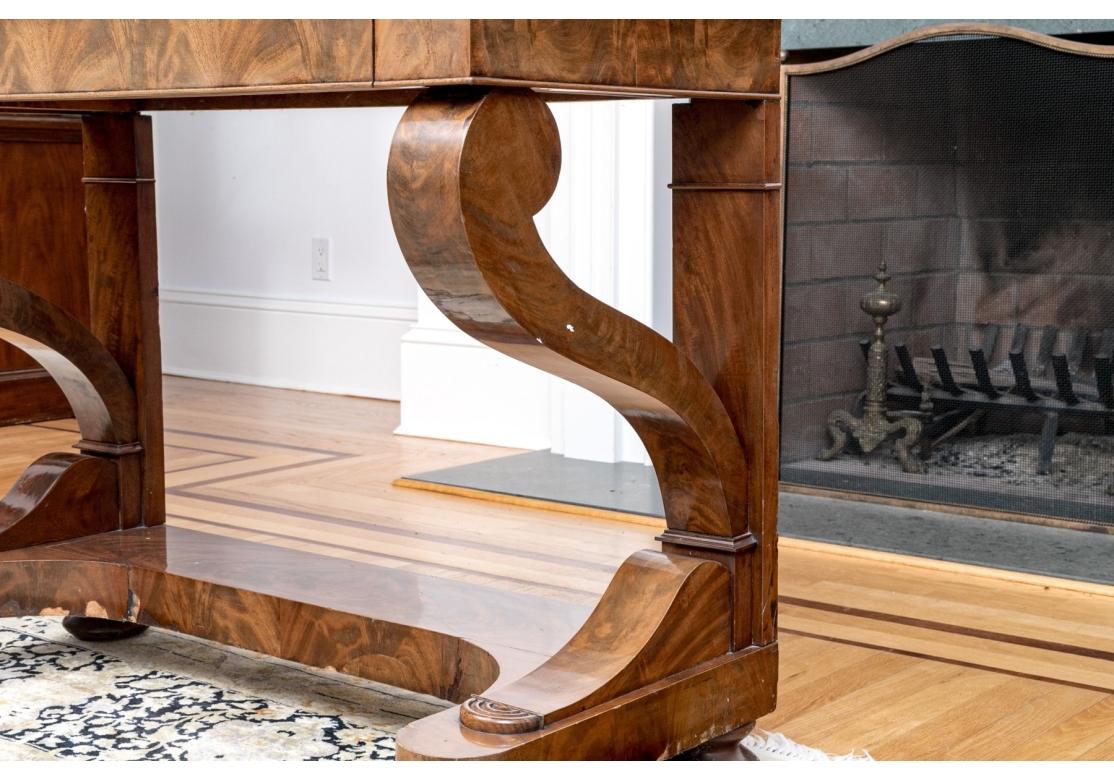 Antique Empire Marble Top Mahogany Pier Table, 19th C. For Restoration For Sale 8