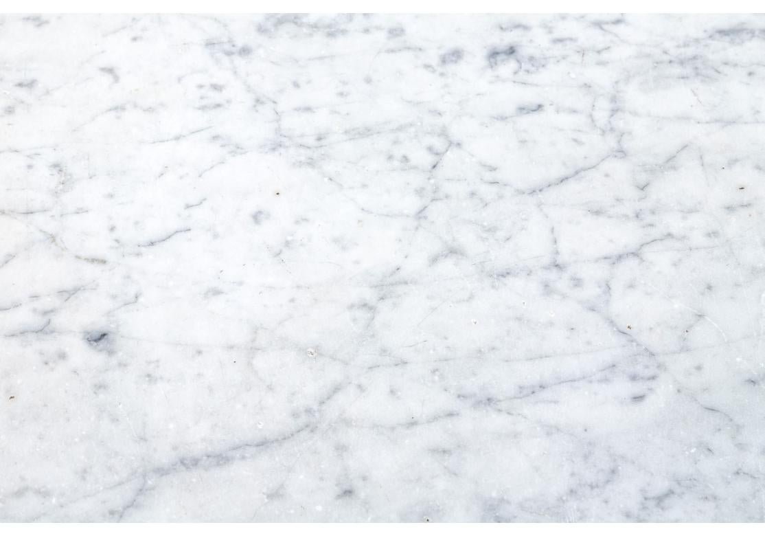 Veneer Antique Empire Marble Top Mahogany Pier Table, 19th C. For Restoration For Sale