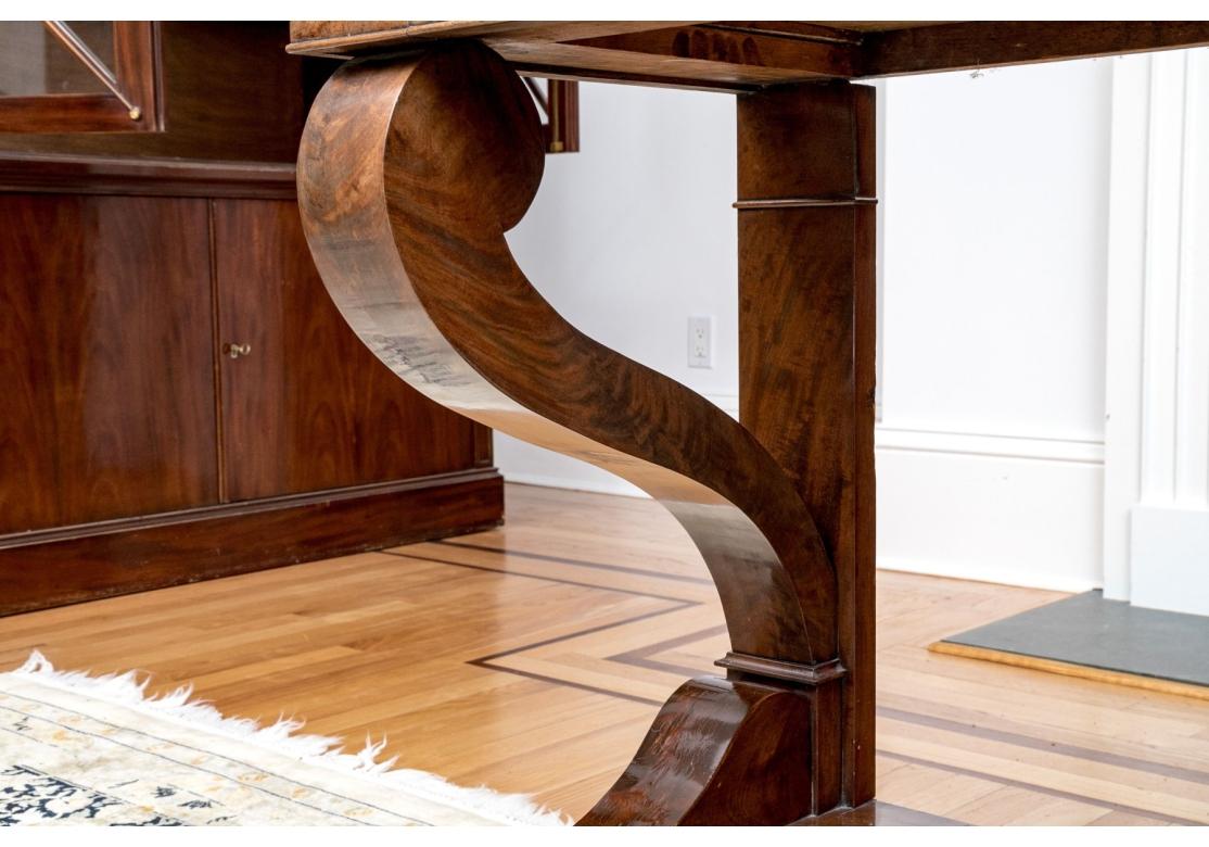 19th Century Antique Empire Marble Top Mahogany Pier Table, 19th C. For Restoration For Sale