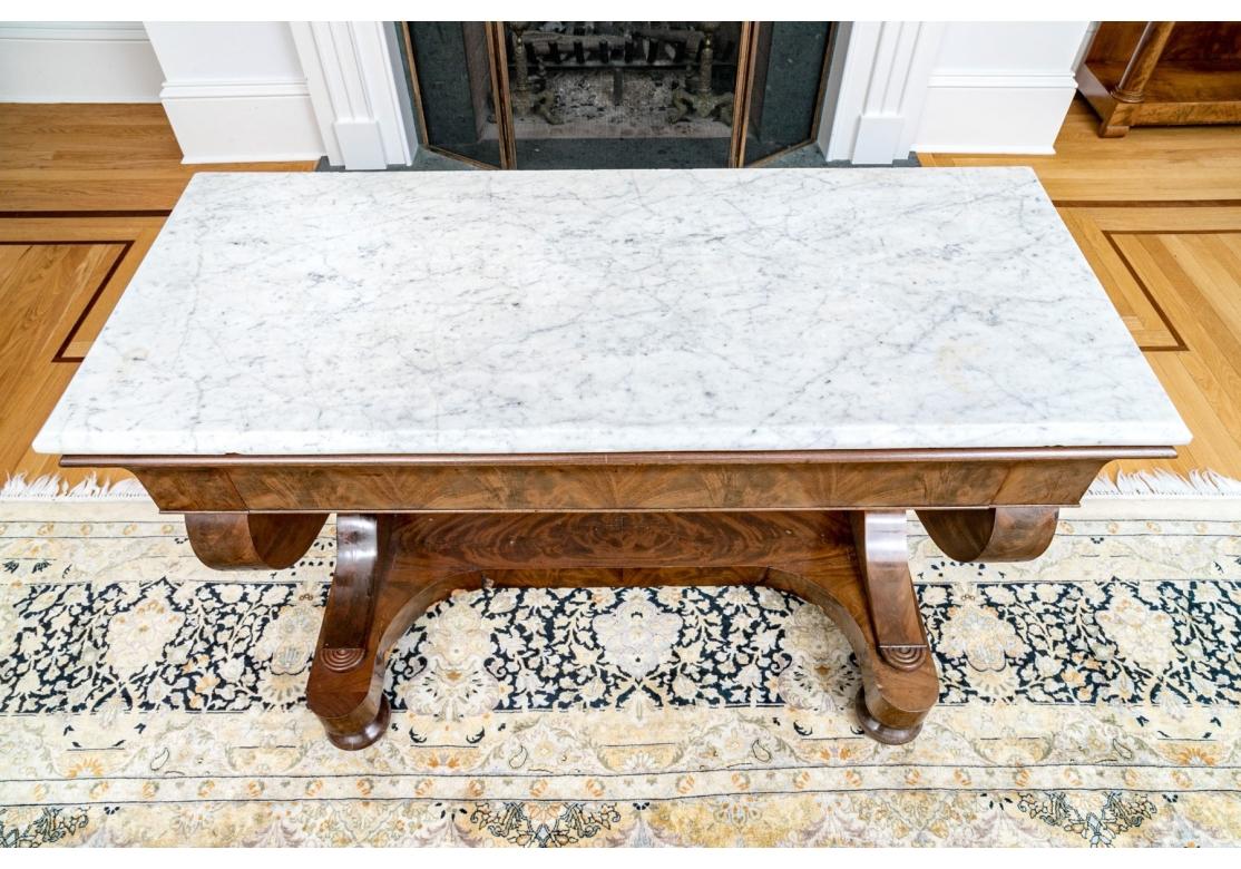 Antique Empire Marble Top Mahogany Pier Table, 19th C. For Restoration For Sale 3