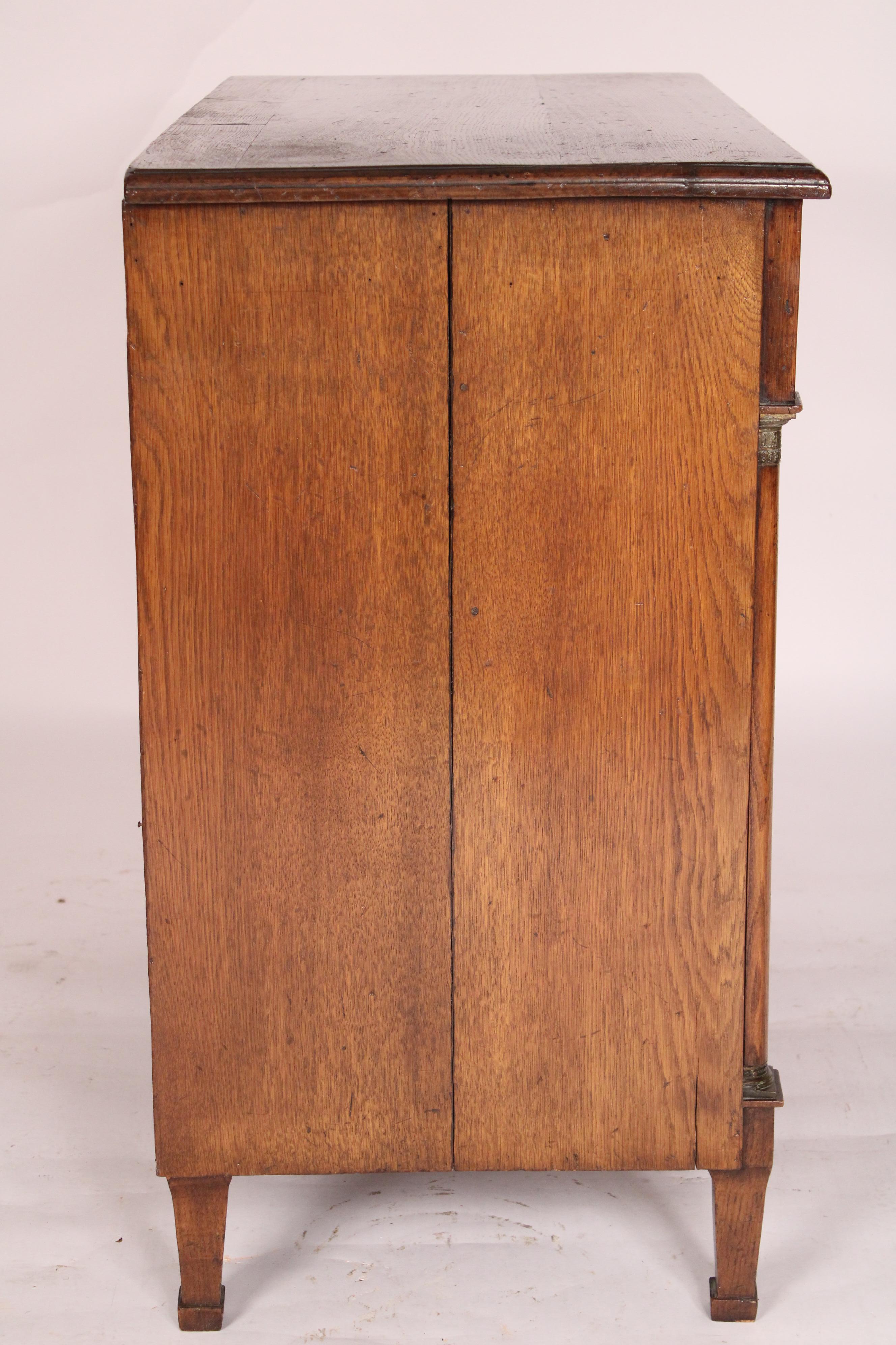 Antique Empire Oak and Burl Elm Chest of Drawers In Good Condition In Laguna Beach, CA