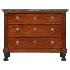 Antique Empire or Restoration Commode with Lion Paw Feet, Completely Restored