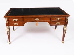 Antique Empire Ormolu Mounted Bureau Plat Desk Writing Table 19th Century