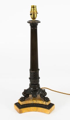 Antique Empire Period Bronze Table Lamp, 19th Century