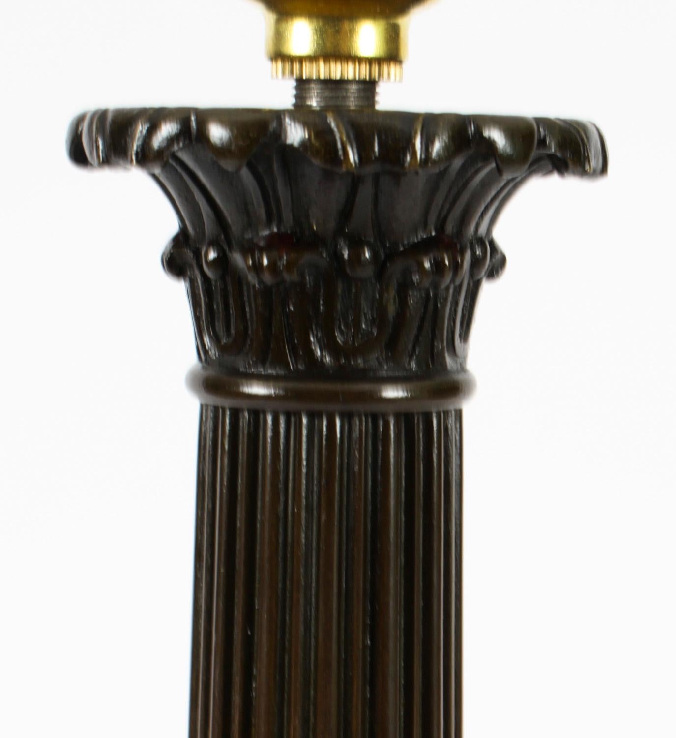 Antike Bronze-Tischlampe aus der Empire-Periode, 19. Jahrhundert (Frühes 19. Jahrhundert) im Angebot