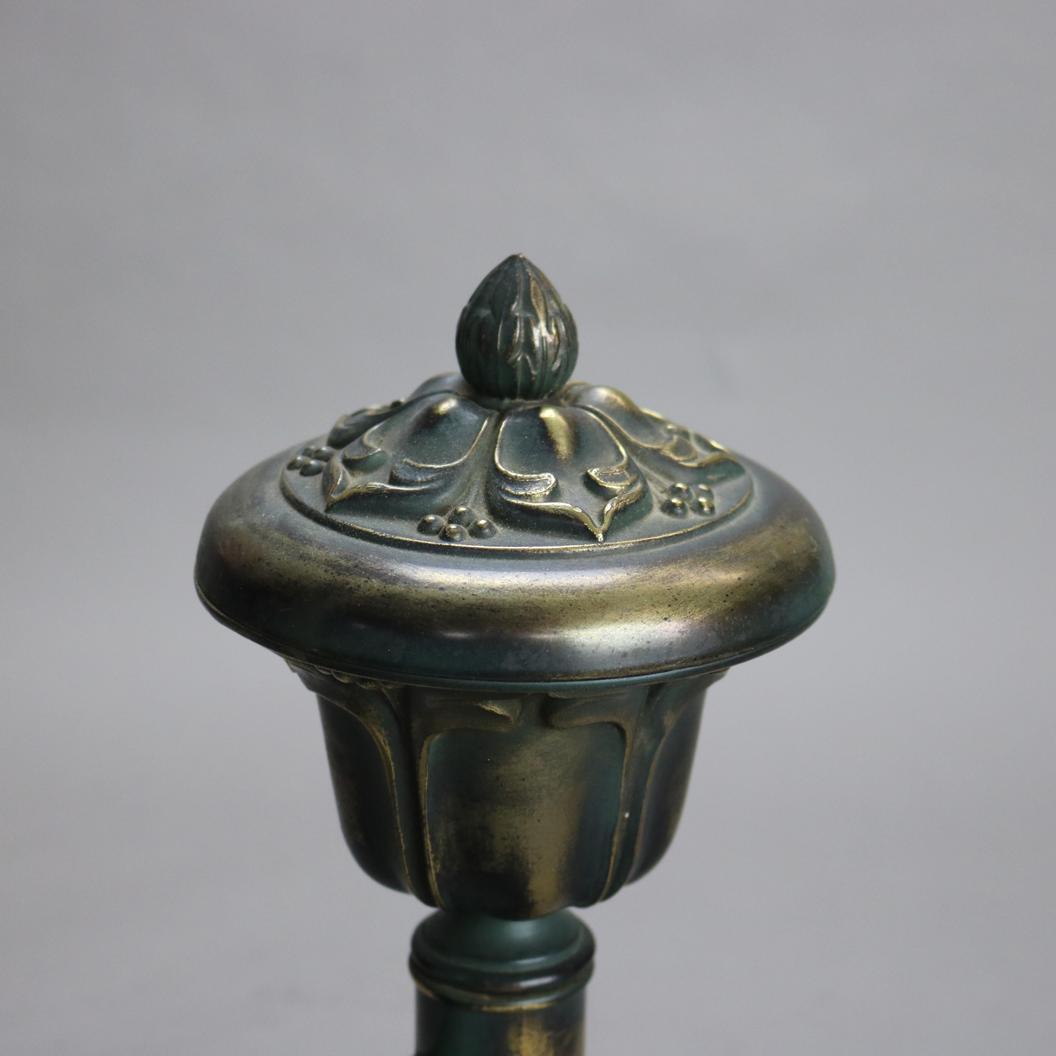 Lampe ancienne d'époque Empire en bronze électrifié Argand C1920 Bon état - En vente à Big Flats, NY