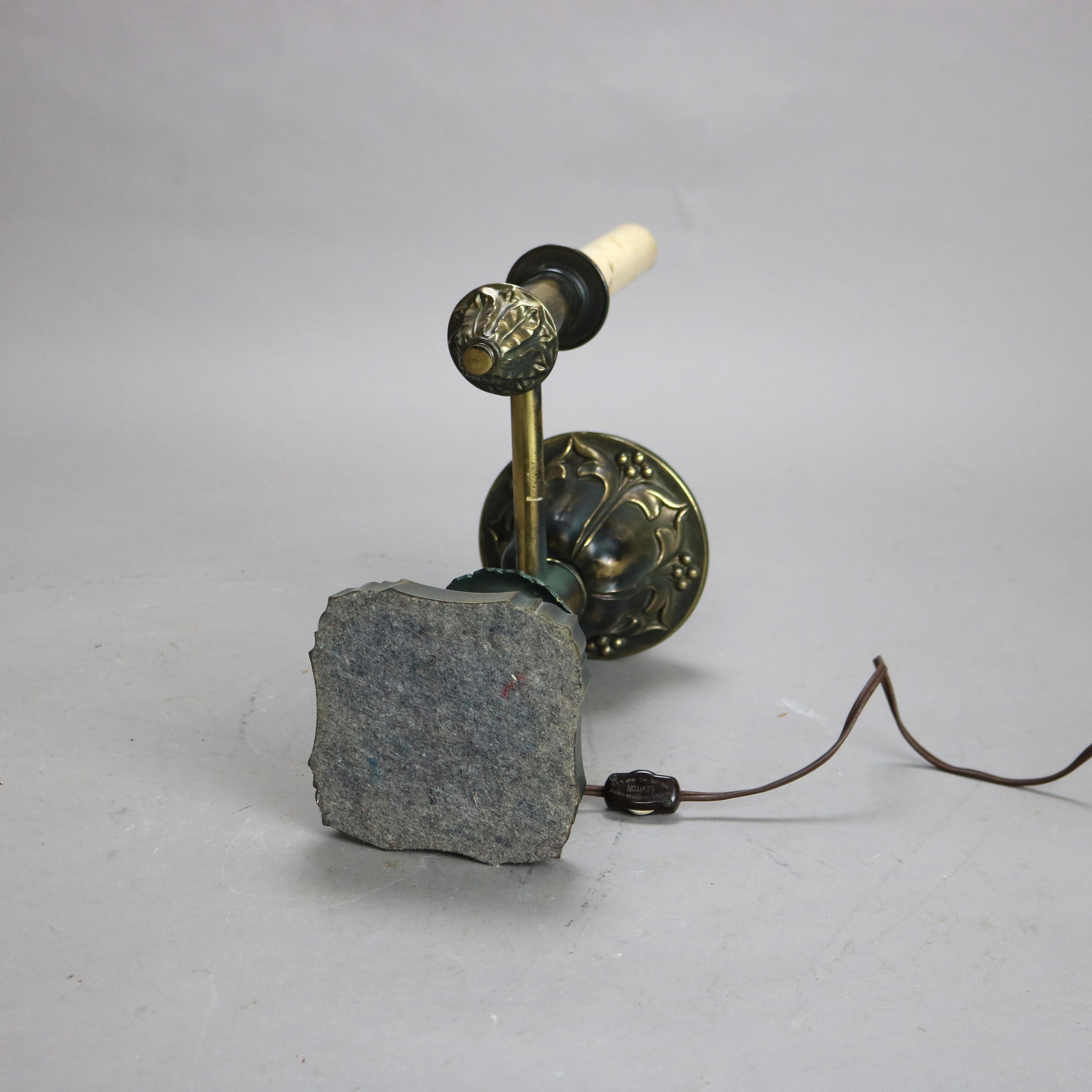 Lampe ancienne d'époque Empire en bronze électrifié Argand C1920 en vente 1