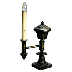 Antique Empire Period Electrified Bronze Argand Lamp C1920