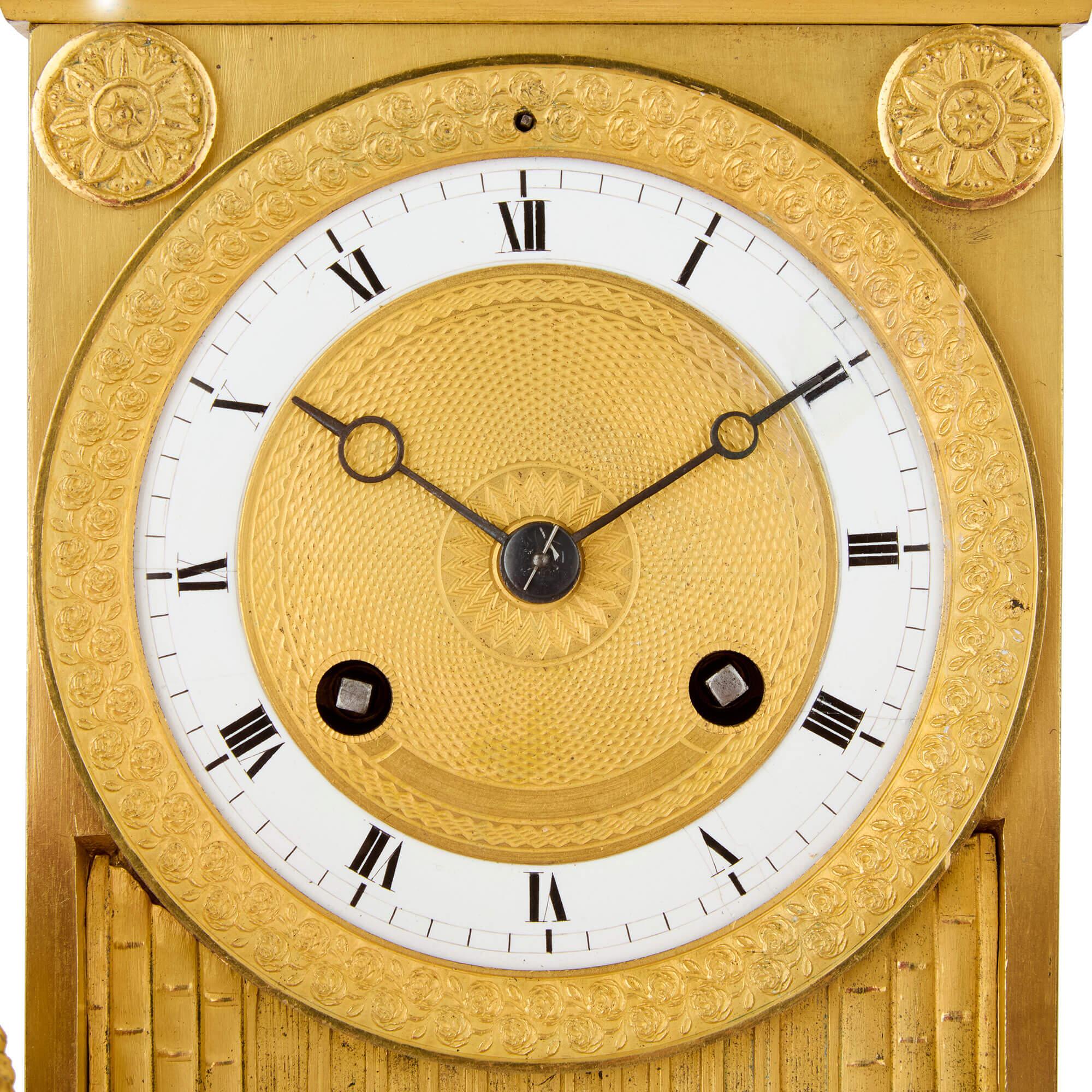 French Antique Empire Period Gilt Bronze Clock by Pierre-Philippe Thomire For Sale