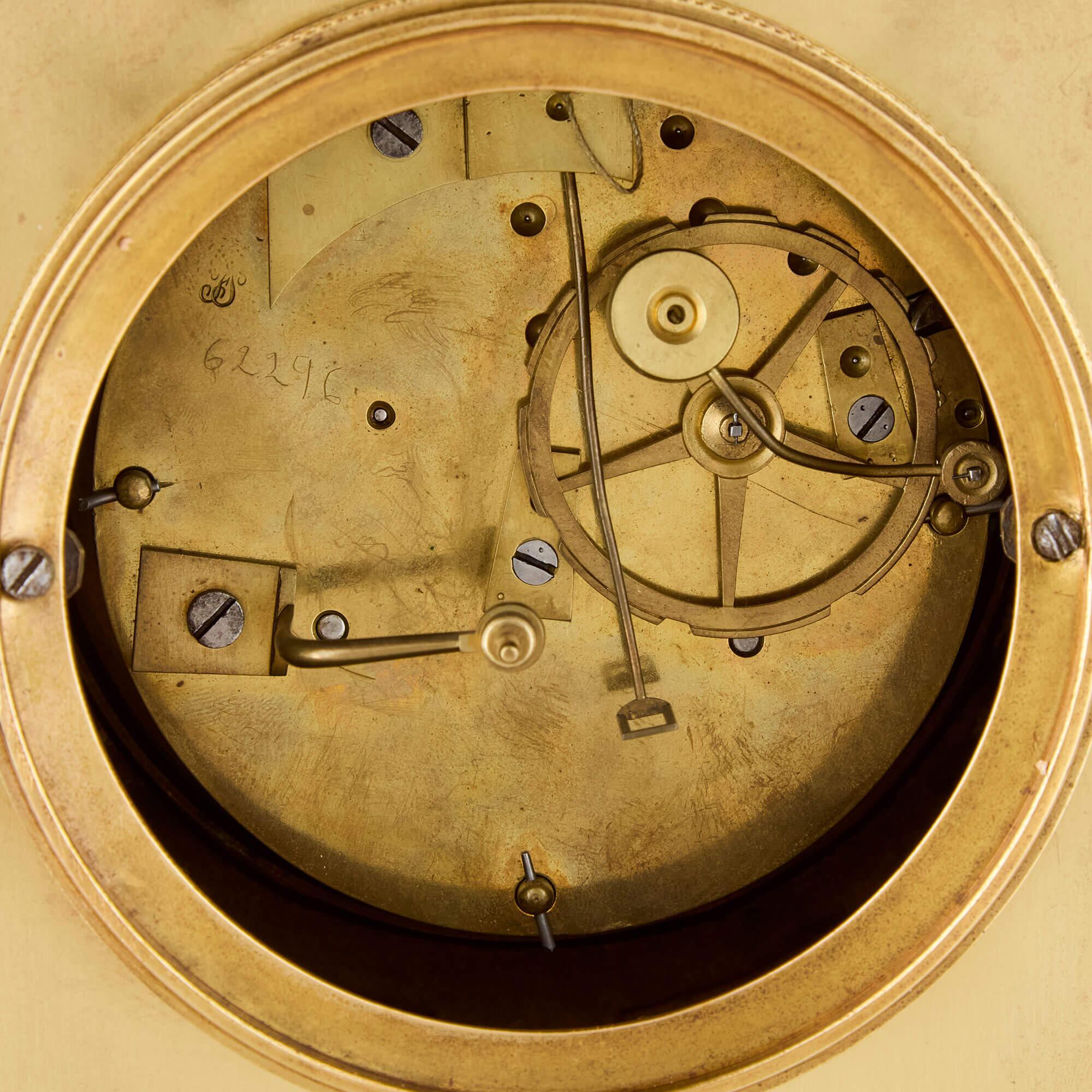 Ormolu Antique Empire Period Gilt Bronze Clock by Pierre-Philippe Thomire For Sale
