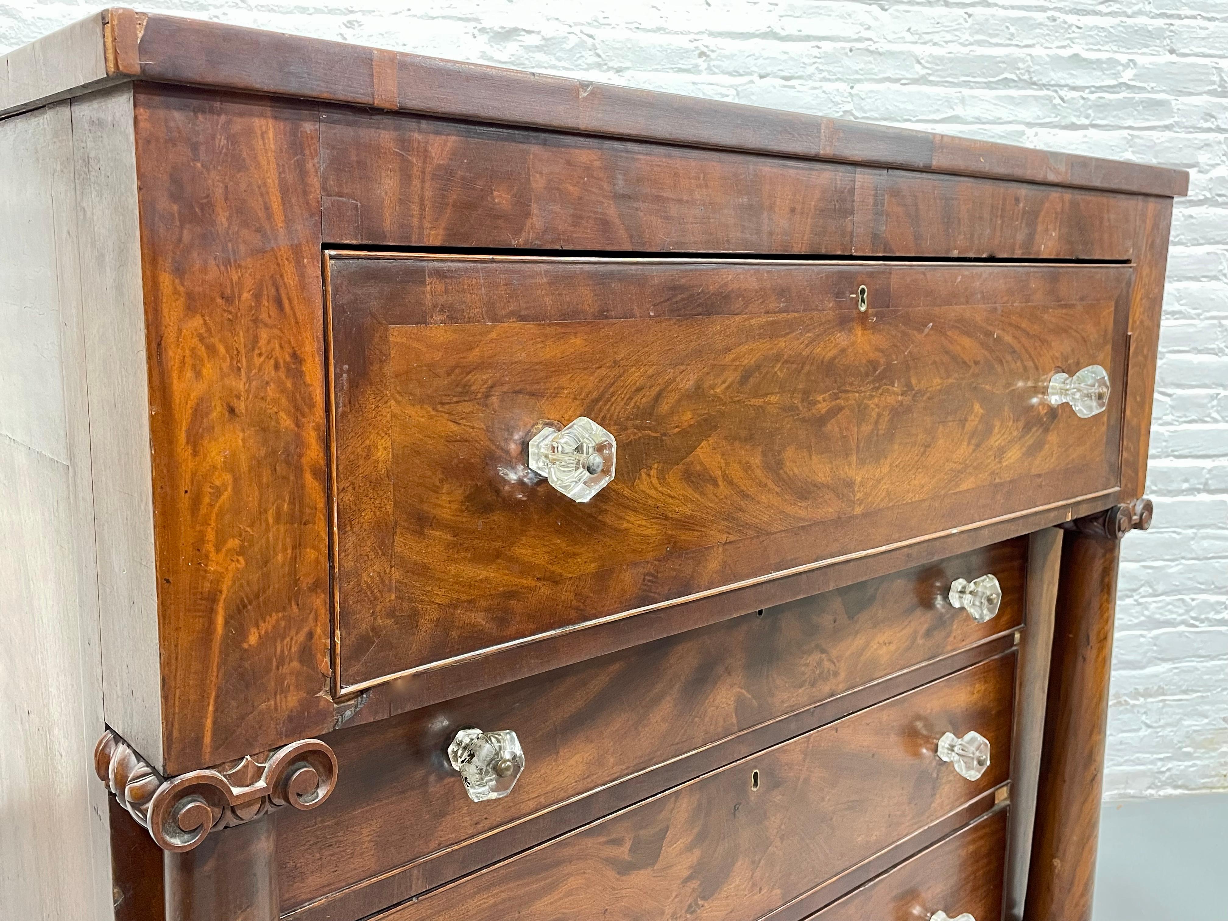 Antique Empire Period Mahogany Chest of Drawers, c. 1850’s For Sale 6
