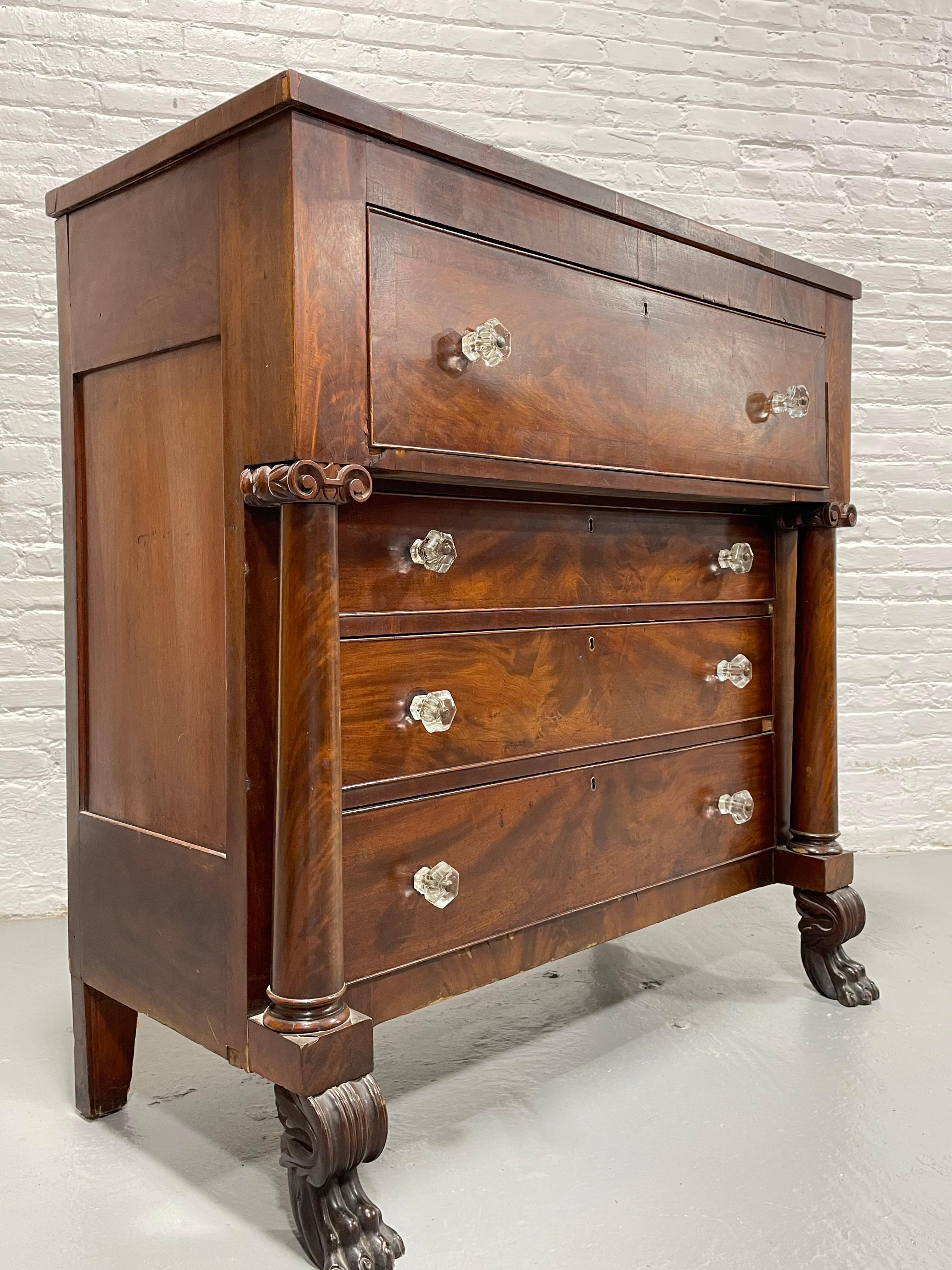 American Empire Antique Empire Period Mahogany Chest of Drawers, c. 1850’s For Sale