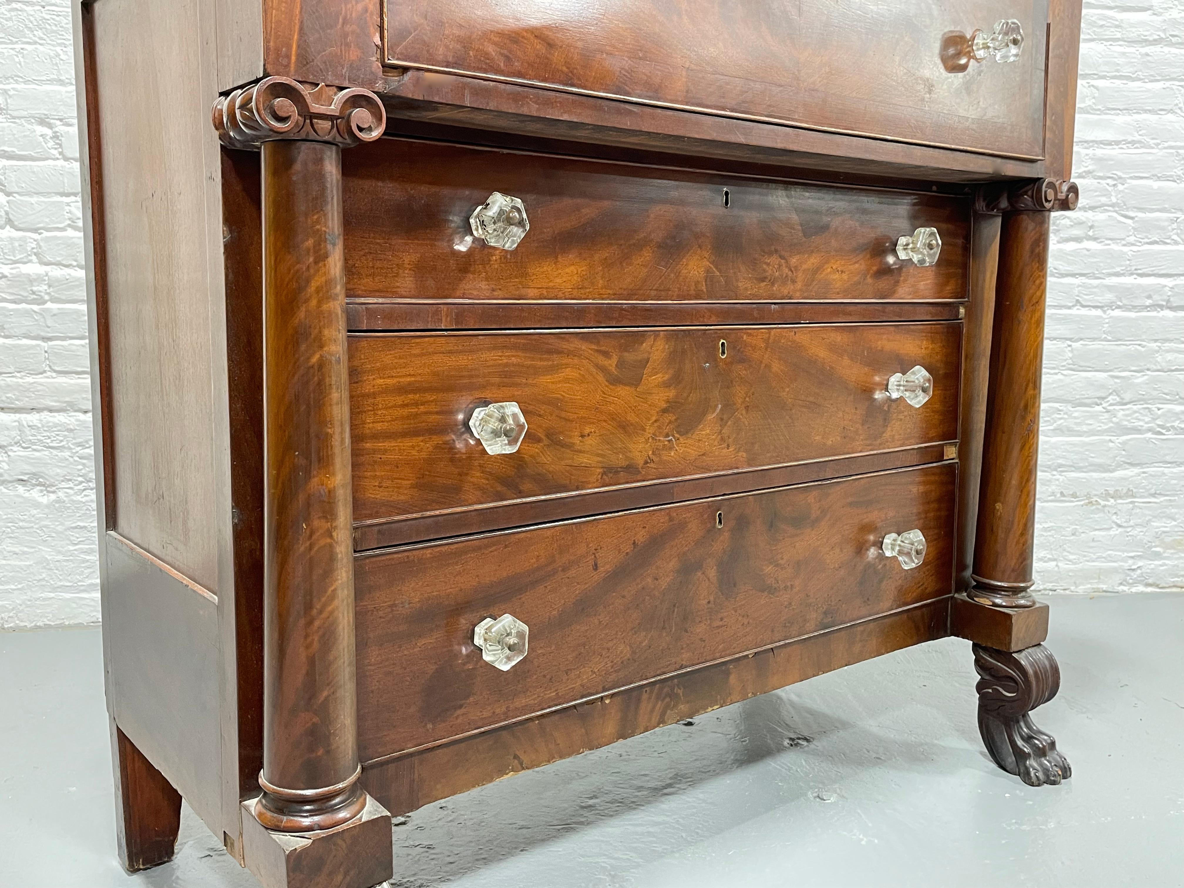 Antique Empire Period Mahogany Chest of Drawers, c. 1850’s In Good Condition For Sale In Weehawken, NJ