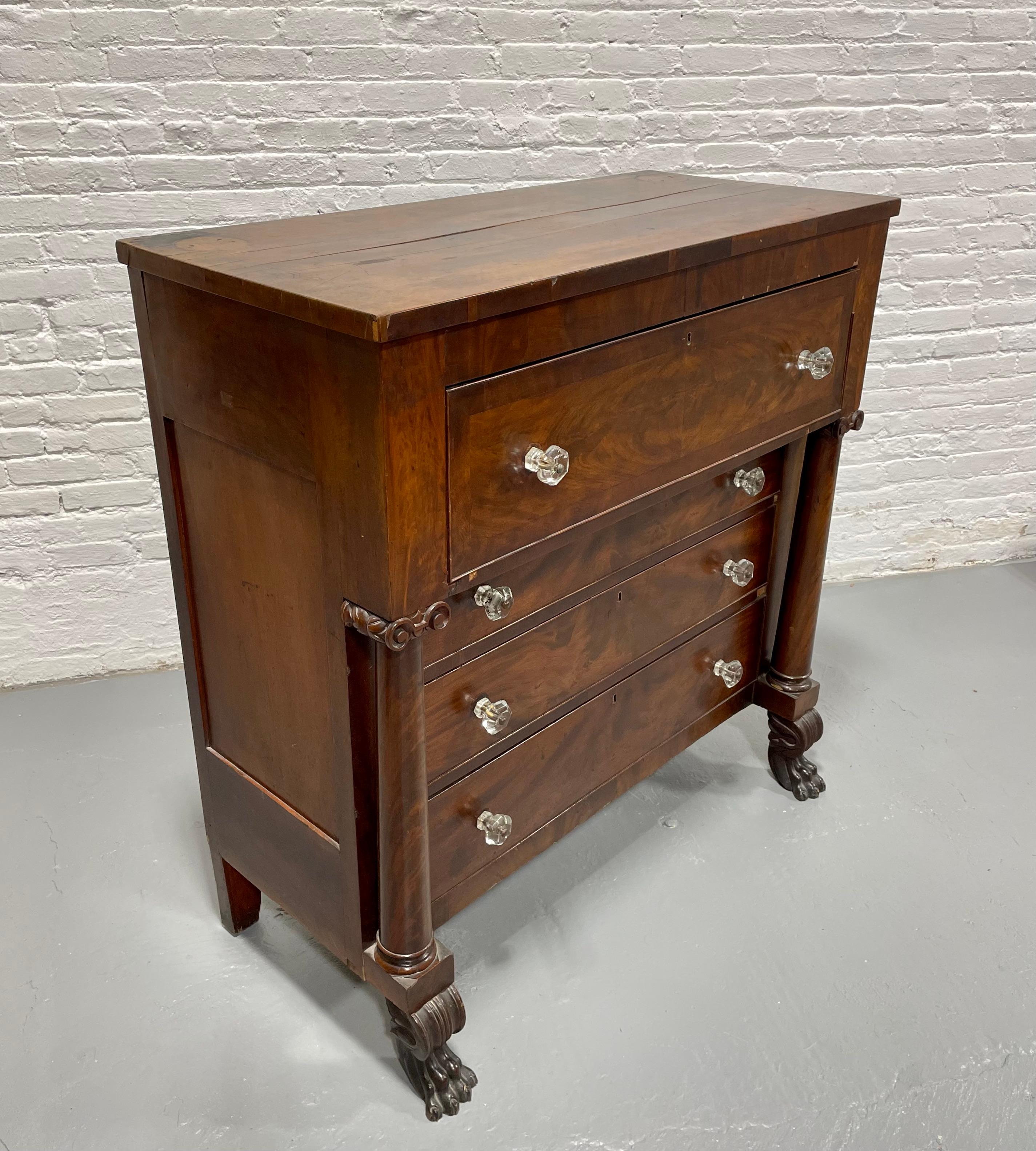 Antique Empire Period Mahogany Chest of Drawers, c. 1850’s For Sale 1