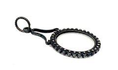 Antique Empire Quizzing Glass Forged Iron Polis Cut Steel