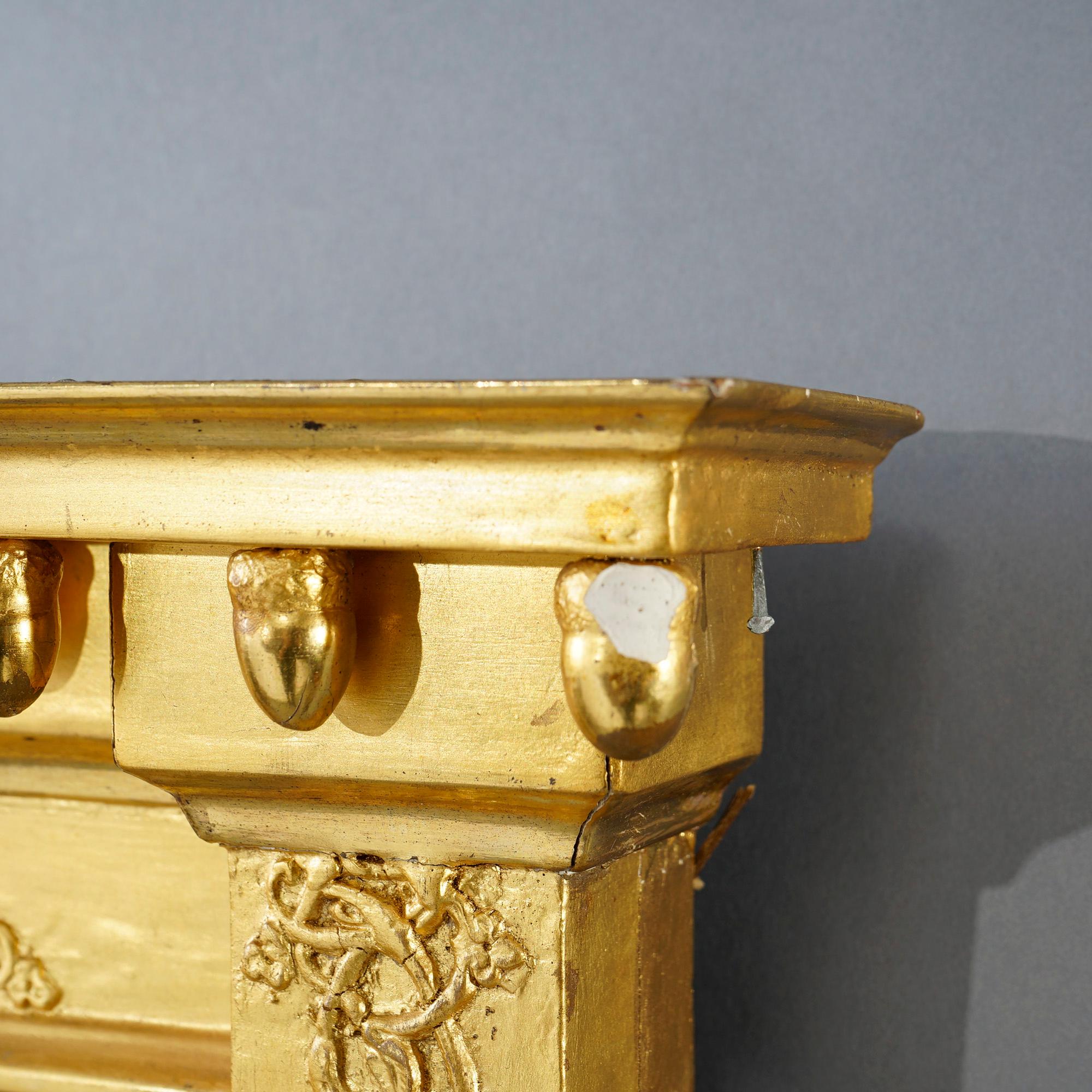 Antiker Empire-Wandspiegel, umgekehrt bemalt, Stillleben, vergoldetes Holz, Trumeau, 19. Jahrhundert im Angebot 2
