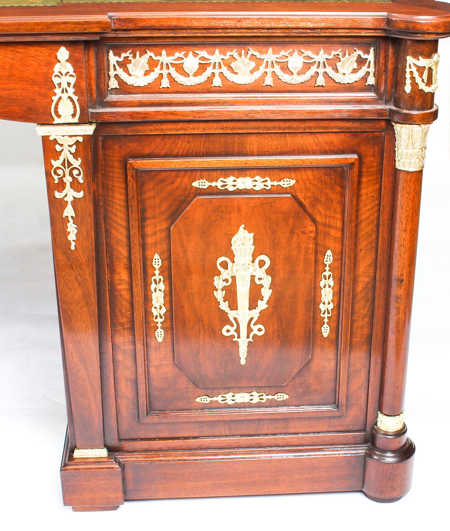 Antique Empire Revival French Ormolu Mounted Desk, 19th Century 13