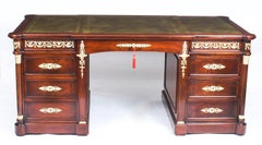 Antique Empire Revival French Ormolu Mounted Desk, 19th Century