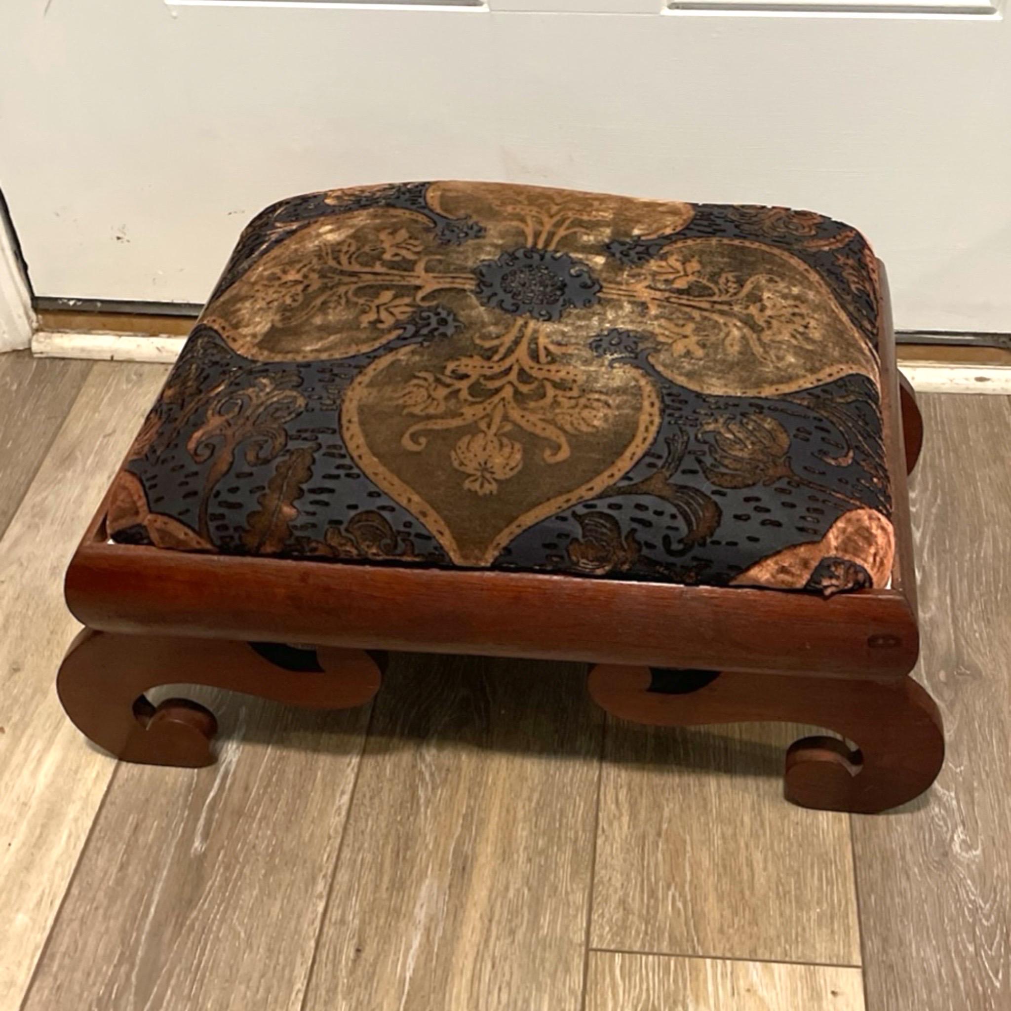 American Empire Antique Empire Scroll Footstool