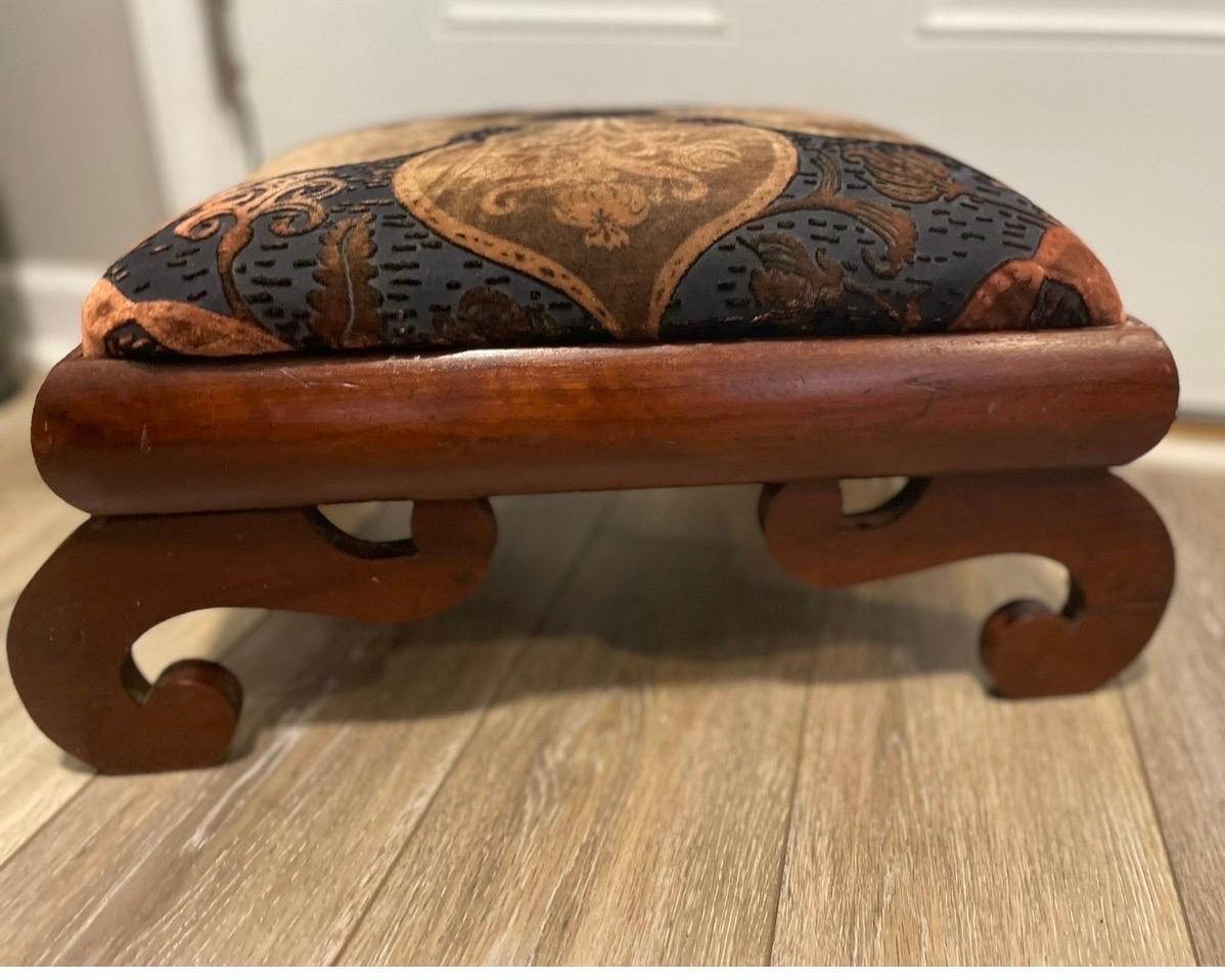 Silk Antique Empire Scroll Footstool