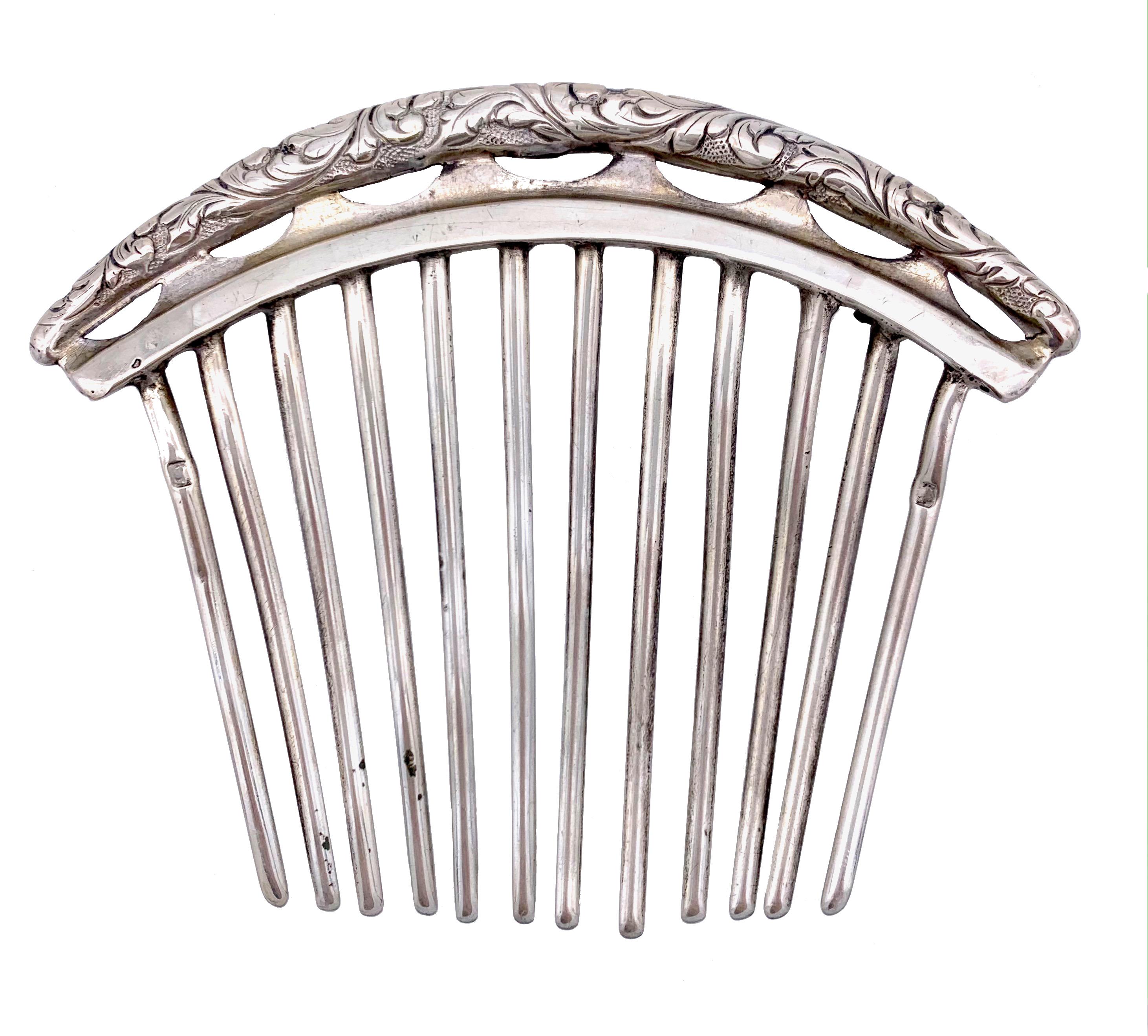 Antique Empire Silver French Hair Comb In Good Condition In Munich, Bavaria