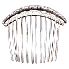 Peigne à cheveux français Empire en argent ancien