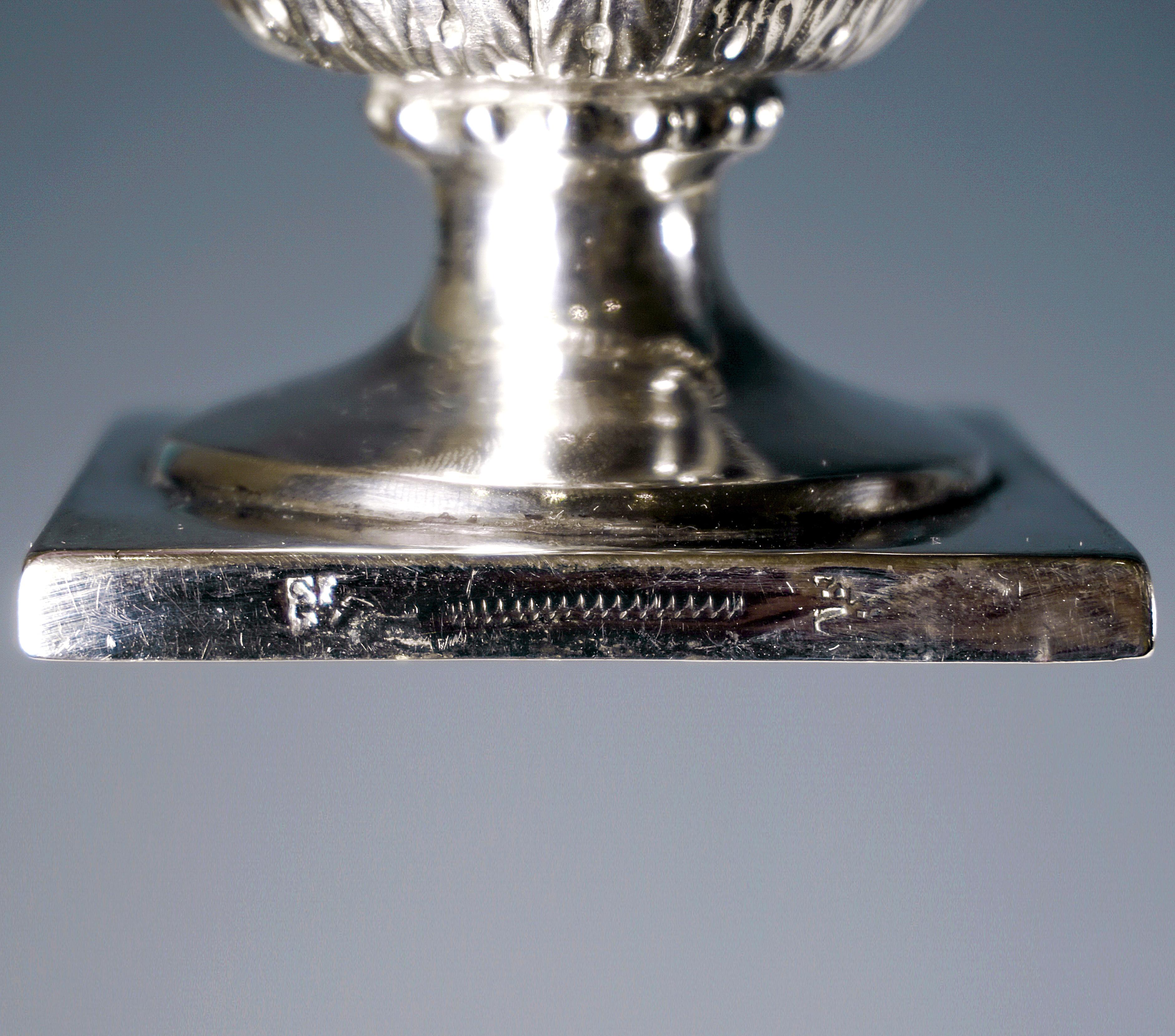 Antique Empire Silver Lidded Jug With Cockerel, Germany, Circa 1810 For Sale 2