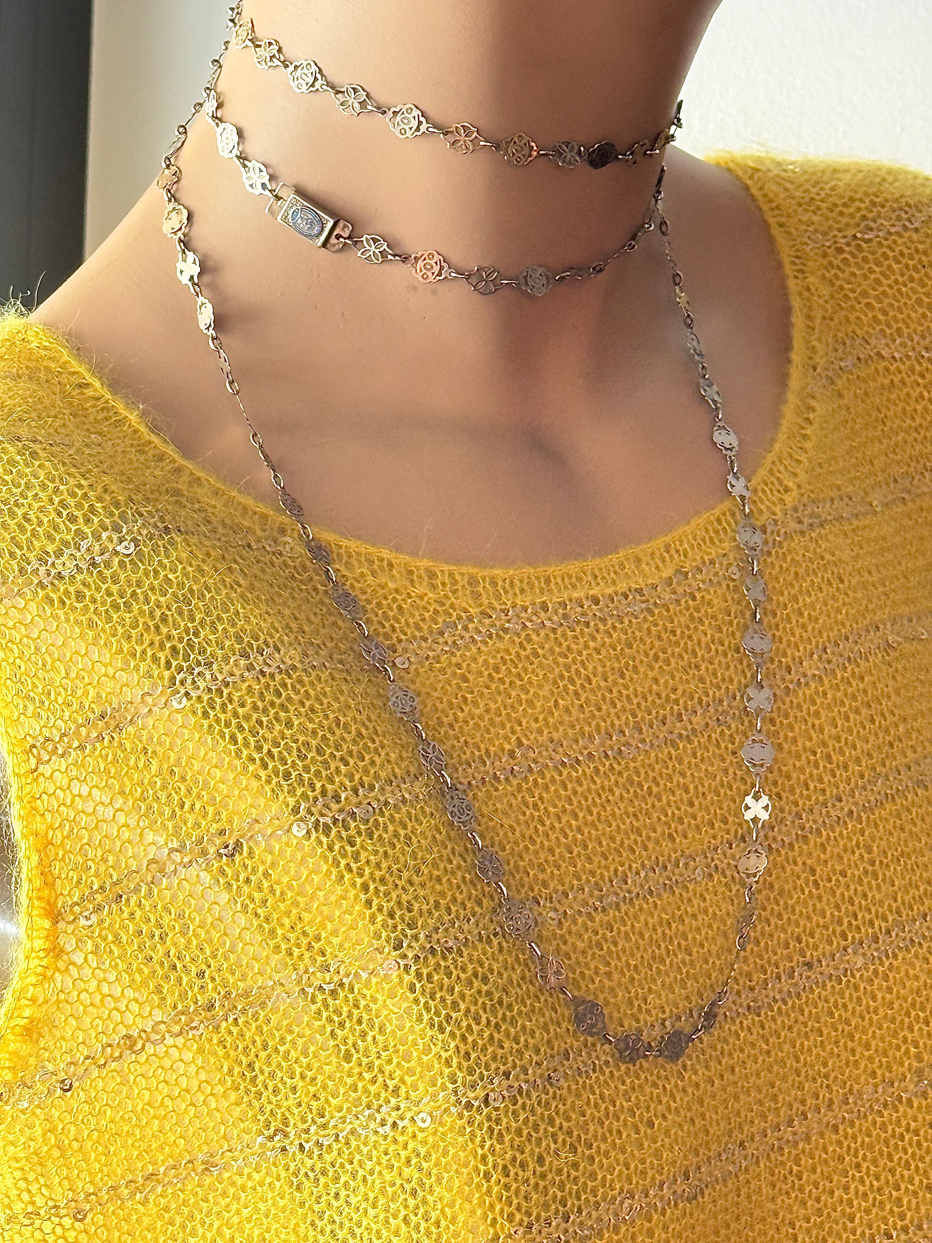 De las mujeres Antique Empire Silver Long Guard Chain Pansy Pensez à Moi Sentimental Jewellery en venta