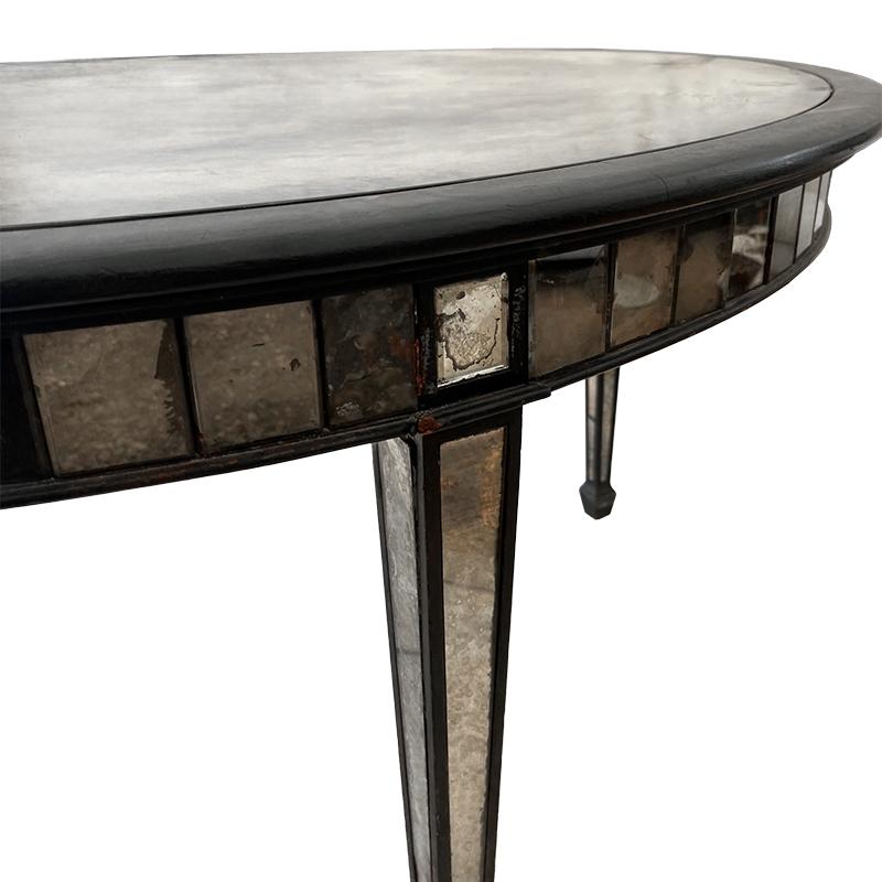 Antique Empire Style Black lacquer Mirror Table with original mirror For Sale 6