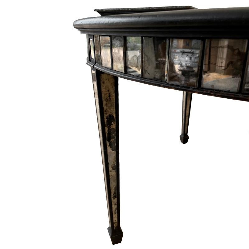 Antique Empire Style Black lacquer Mirror Table with original mirror For Sale 8