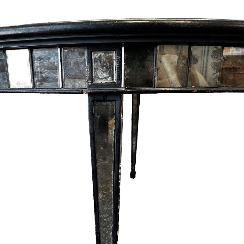 Antique Empire Style Black lacquer Mirror Table with original mirror For Sale 10