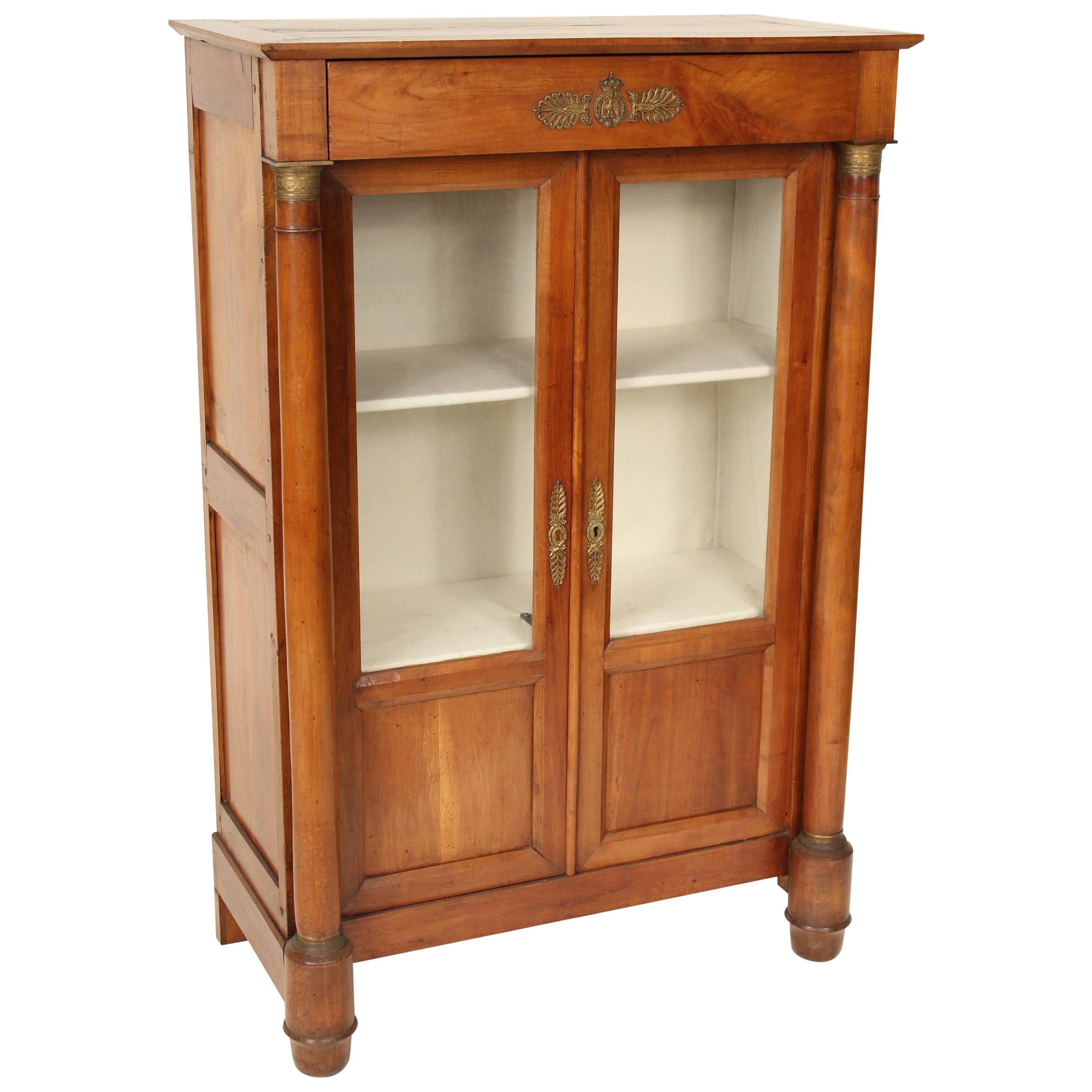 Antique Empire Style Bookcase/ Display Cabinet