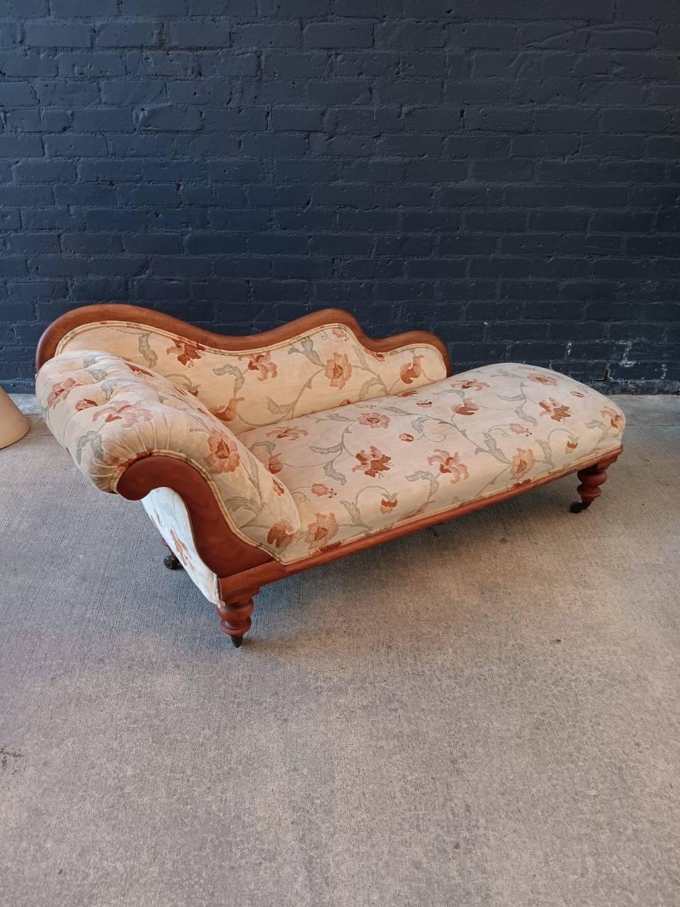 American Antique Empire Style Chaise Lounge